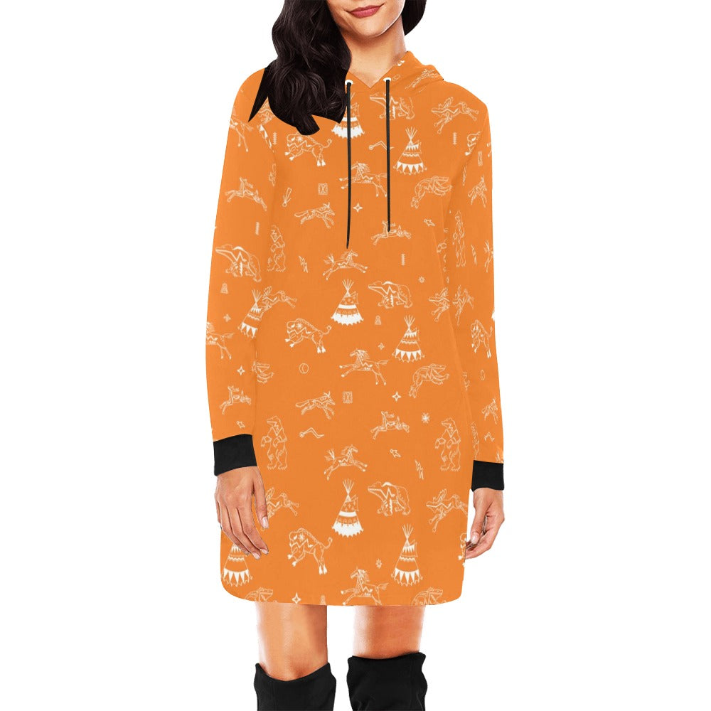 Ledger Dabbles Orange Hoodie Dress