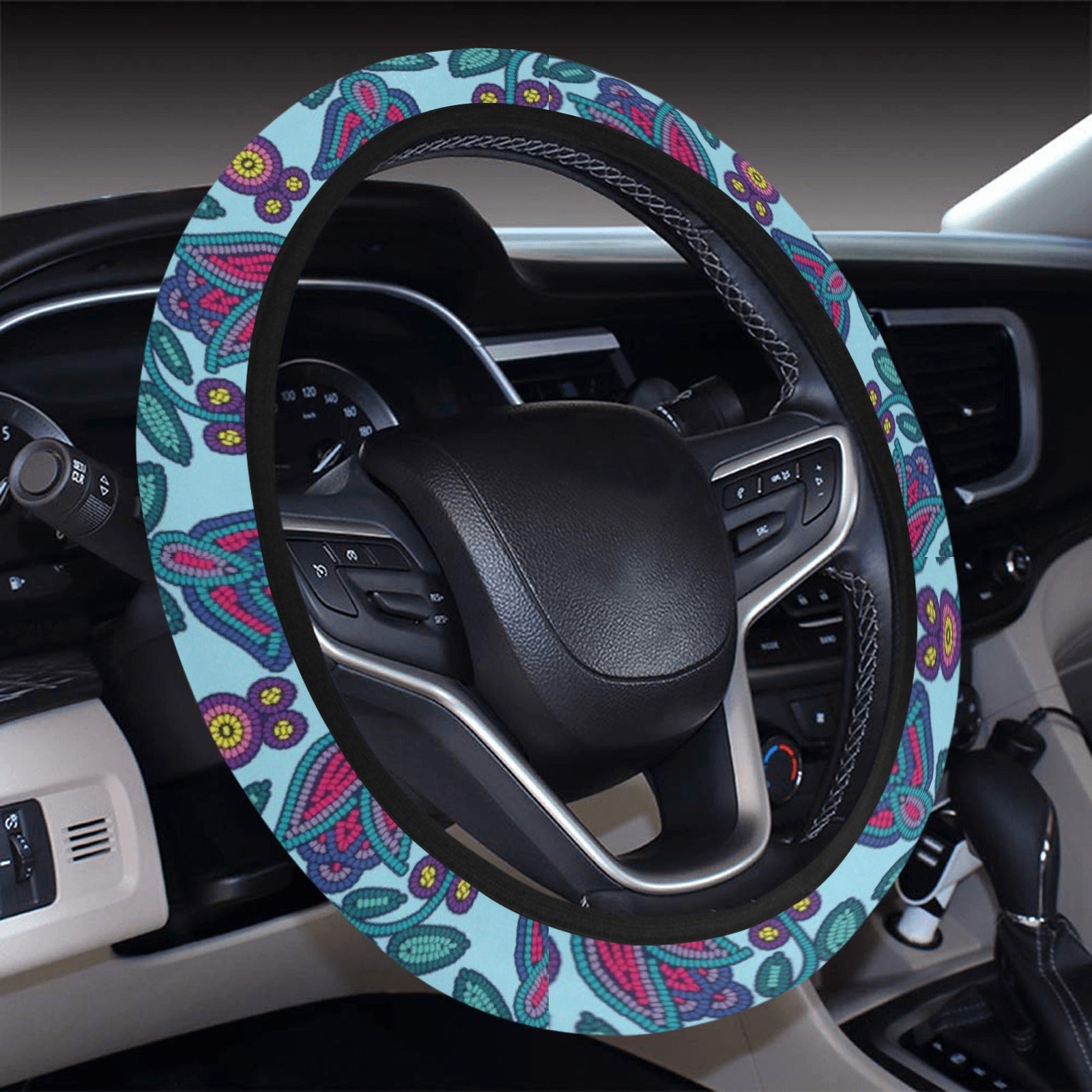 Beaded Nouveau Marine Steering Wheel Cover with Elastic Edge