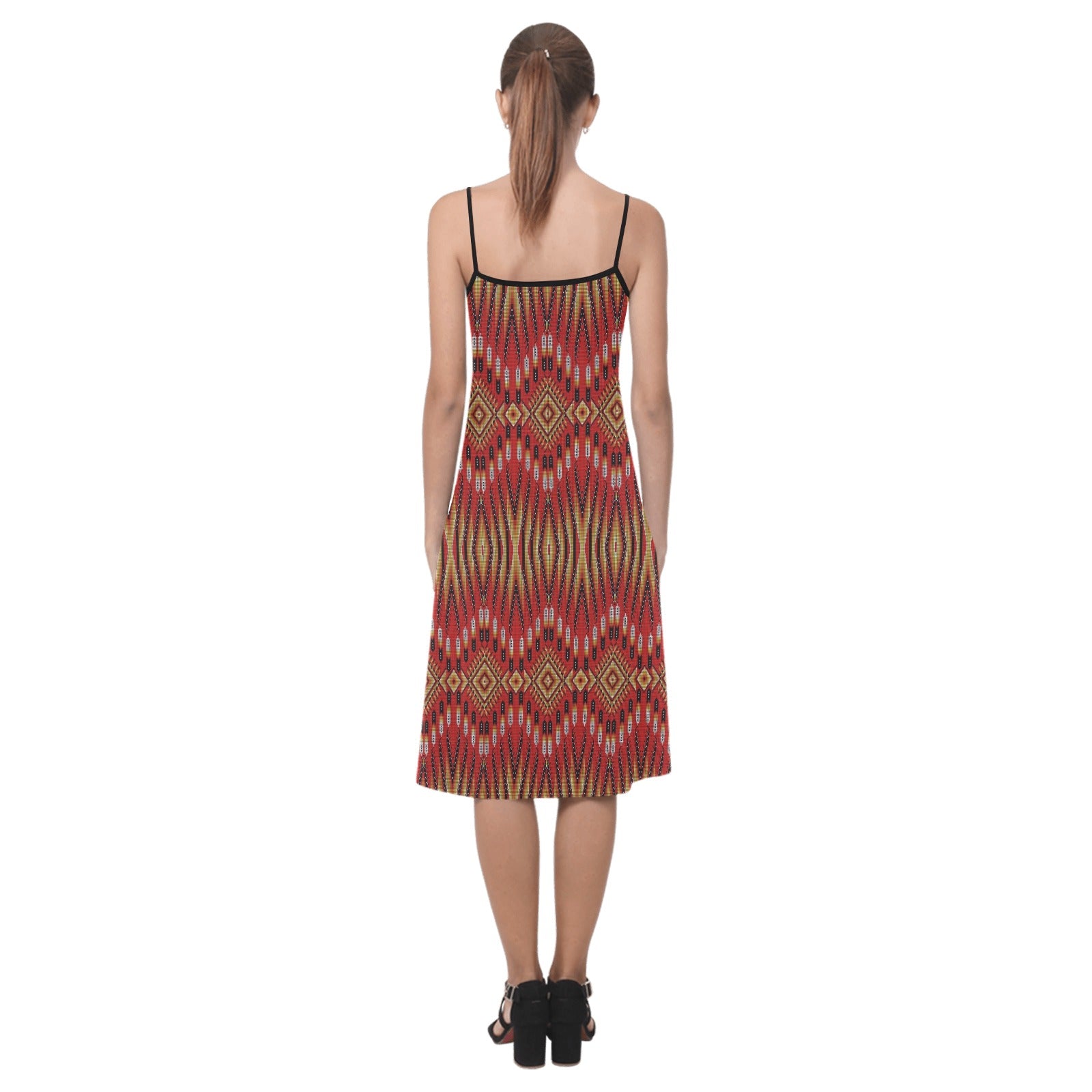 Fire Feather Red Alcestis Slip Dress