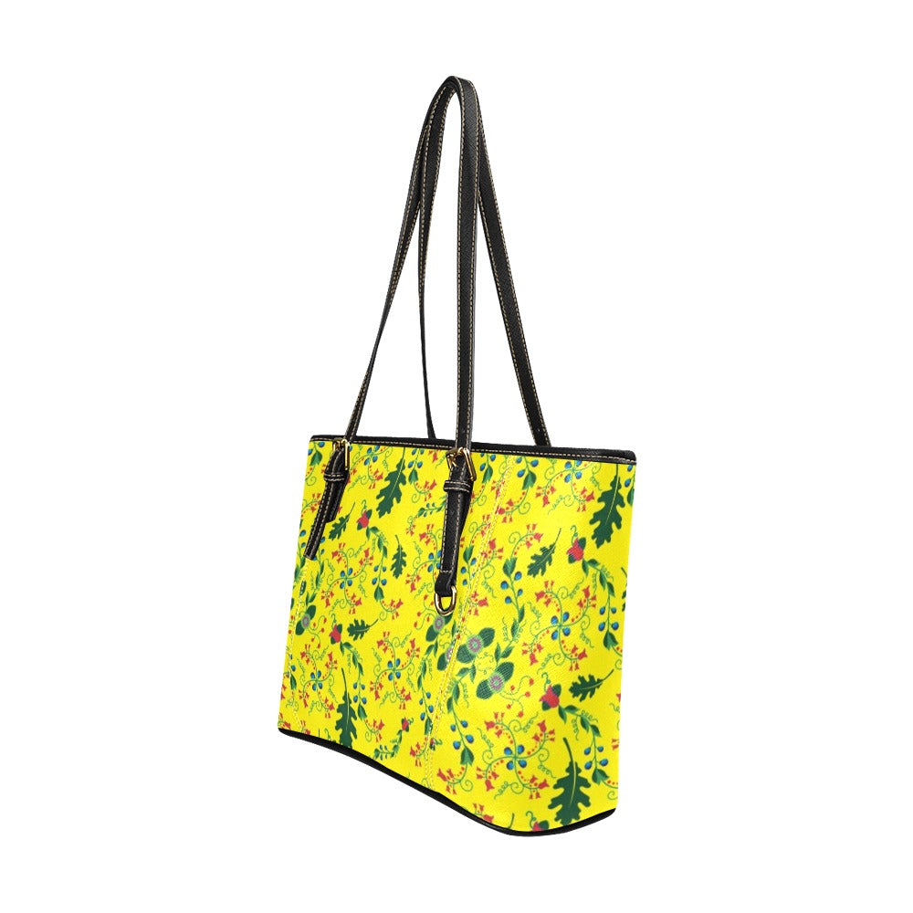 Vine Life Lemon Leather Tote Bag/Large