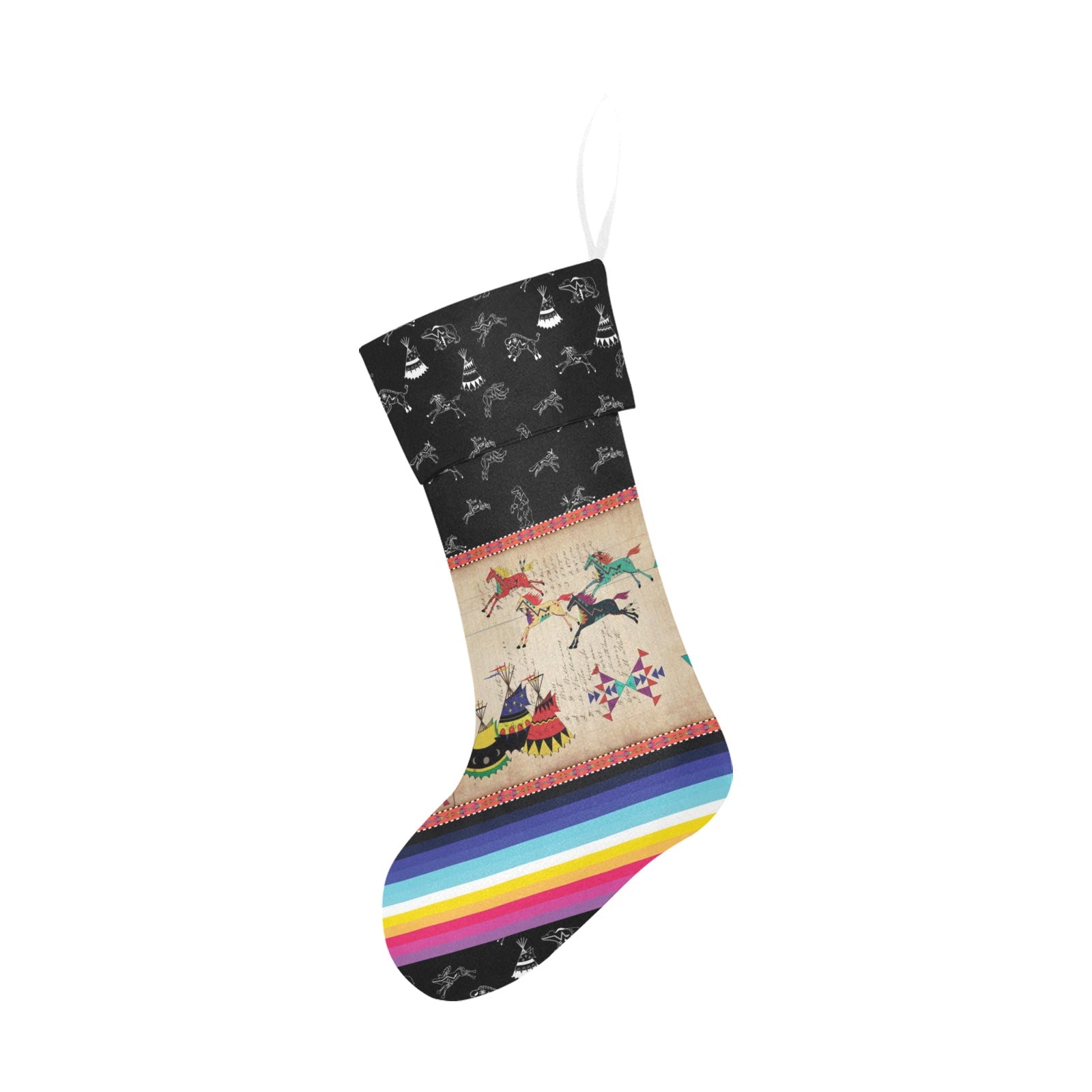 Horses Running Black Sky Christmas Stocking