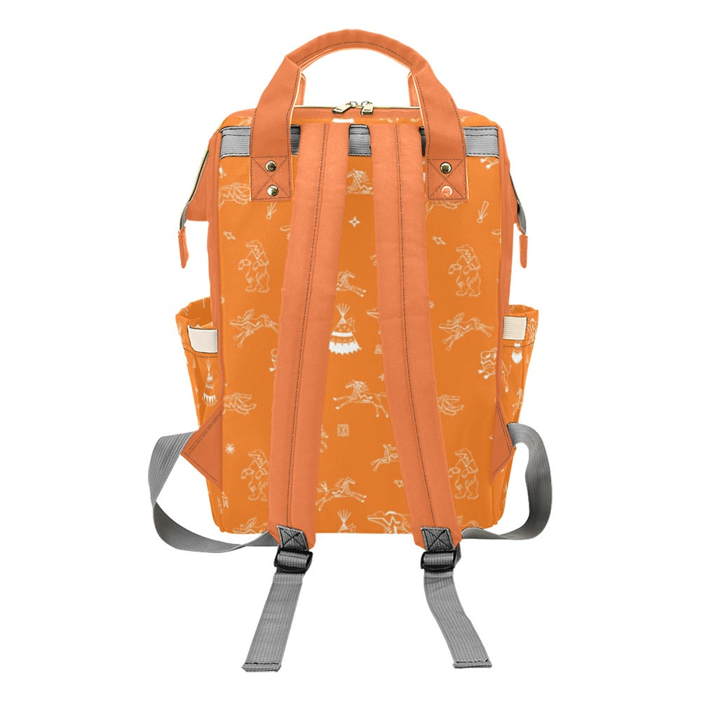 Ledger Dables Orange Multi-Function Diaper Backpack/Diaper Bag
