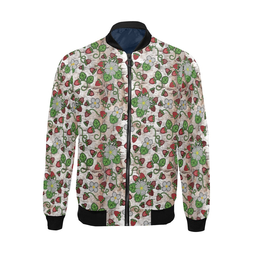 Strawberry Dreams Br Bark All Over Print Bomber Jacket for Men