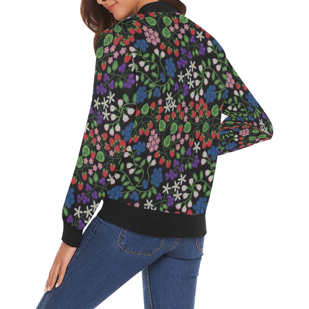 Takwakin Harvest Midnight All Over Print Bomber Jacket for Women