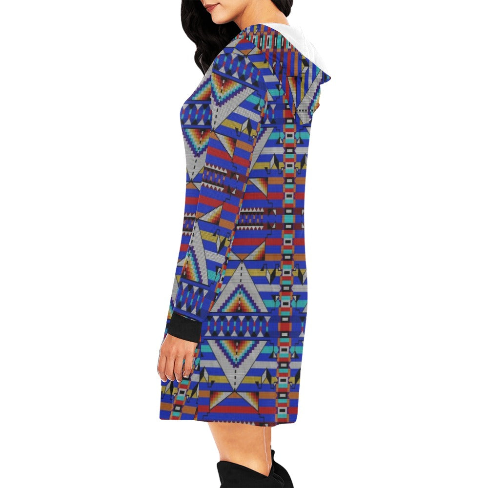 Medicine Blessing Blue Hoodie Dress