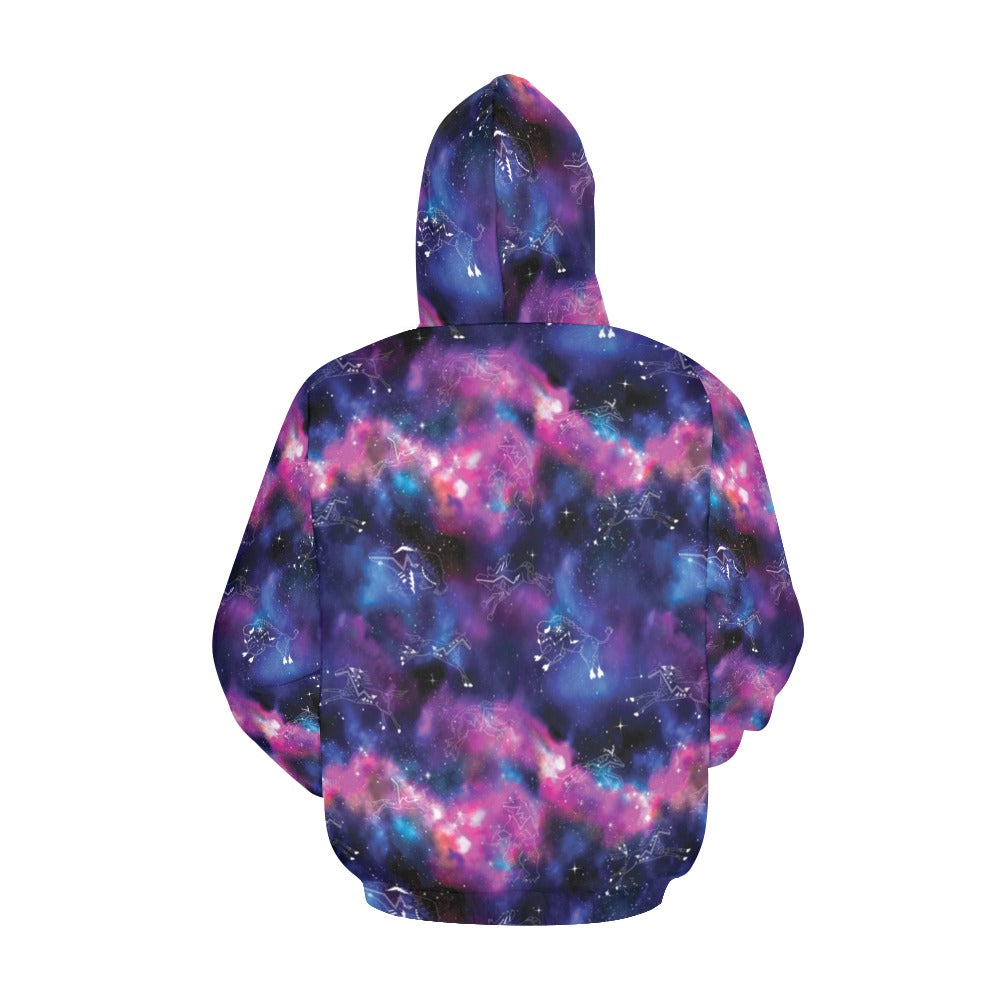 Animal Ancestors 1 Blue and Pink Hoodie for Women (USA Size)