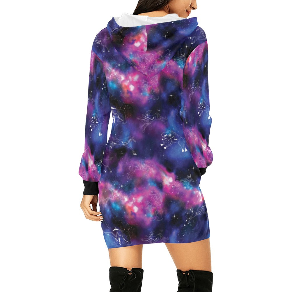 Animal Ancestors 1 Blue and Pink Hoodie Dress