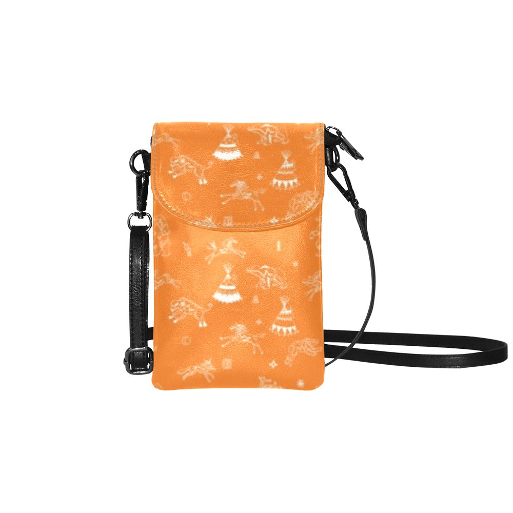 Ledger Dables Orange Small Cell Phone Purse