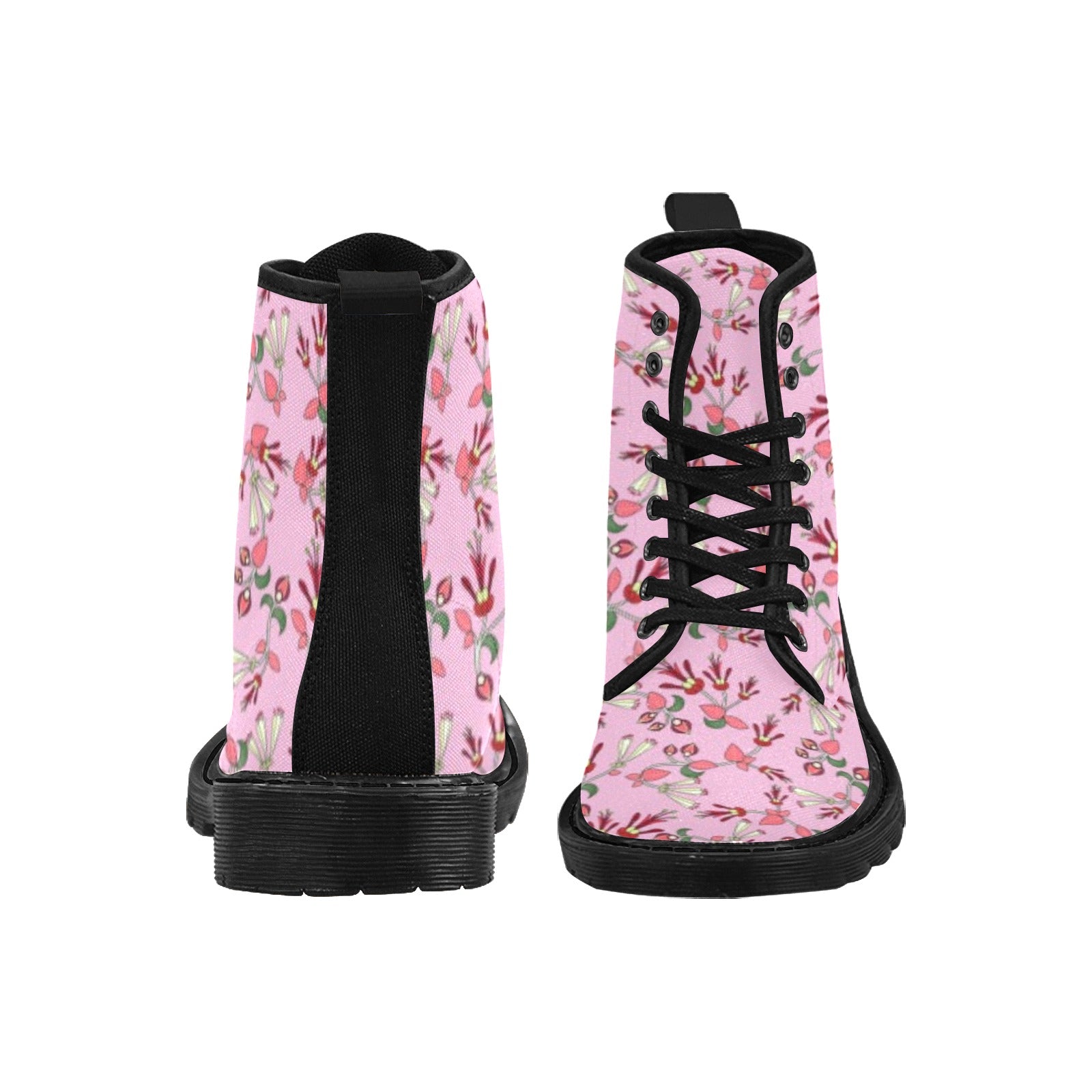 Strawberry Floral Boots for Men (Black)