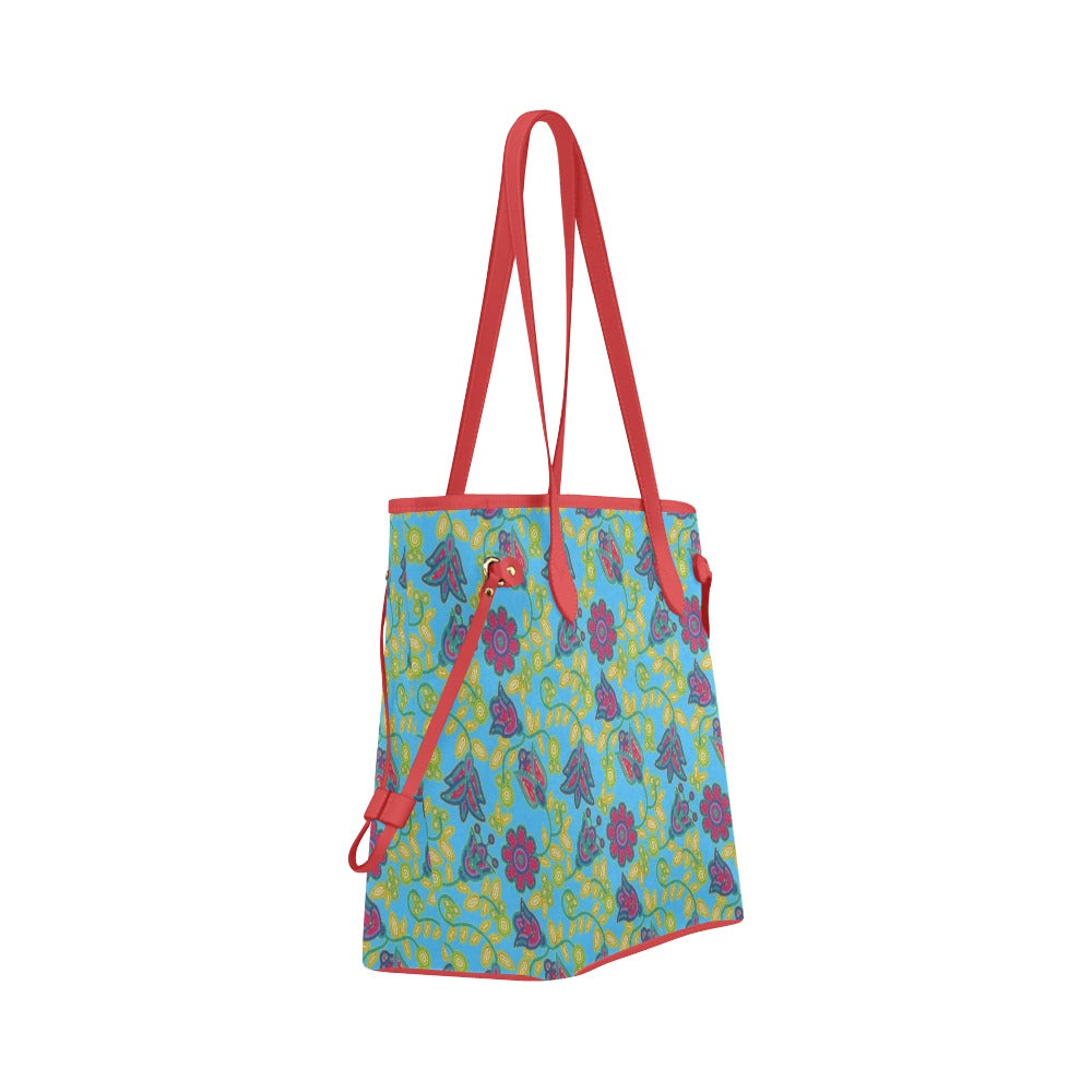 Beaded Nouveau Lime Clover Canvas Tote Bag