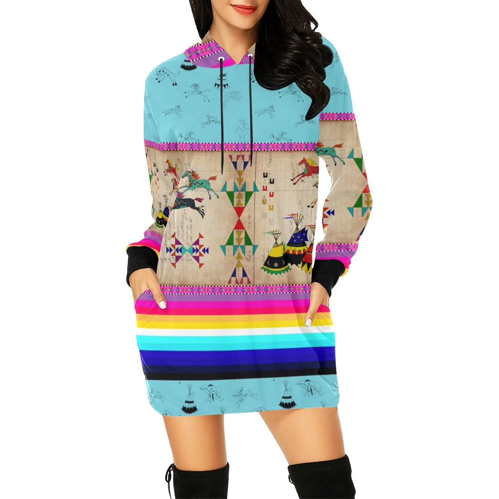 Horses Running Sky Hoodie Dress