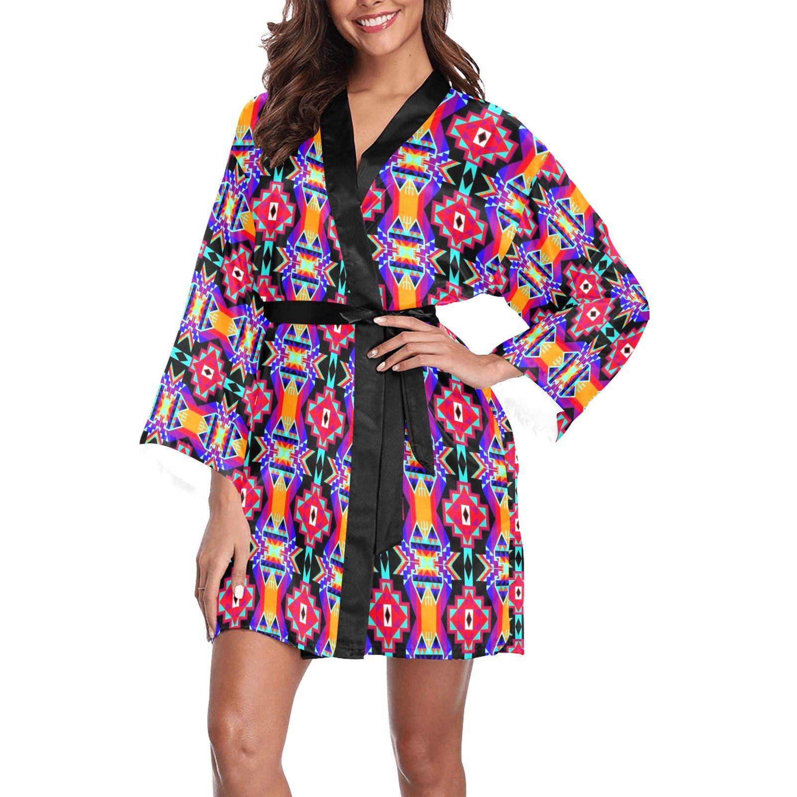 Fancy Bustle Long Sleeve Kimono Robe Long Sleeve Kimono Robe e-joyer 