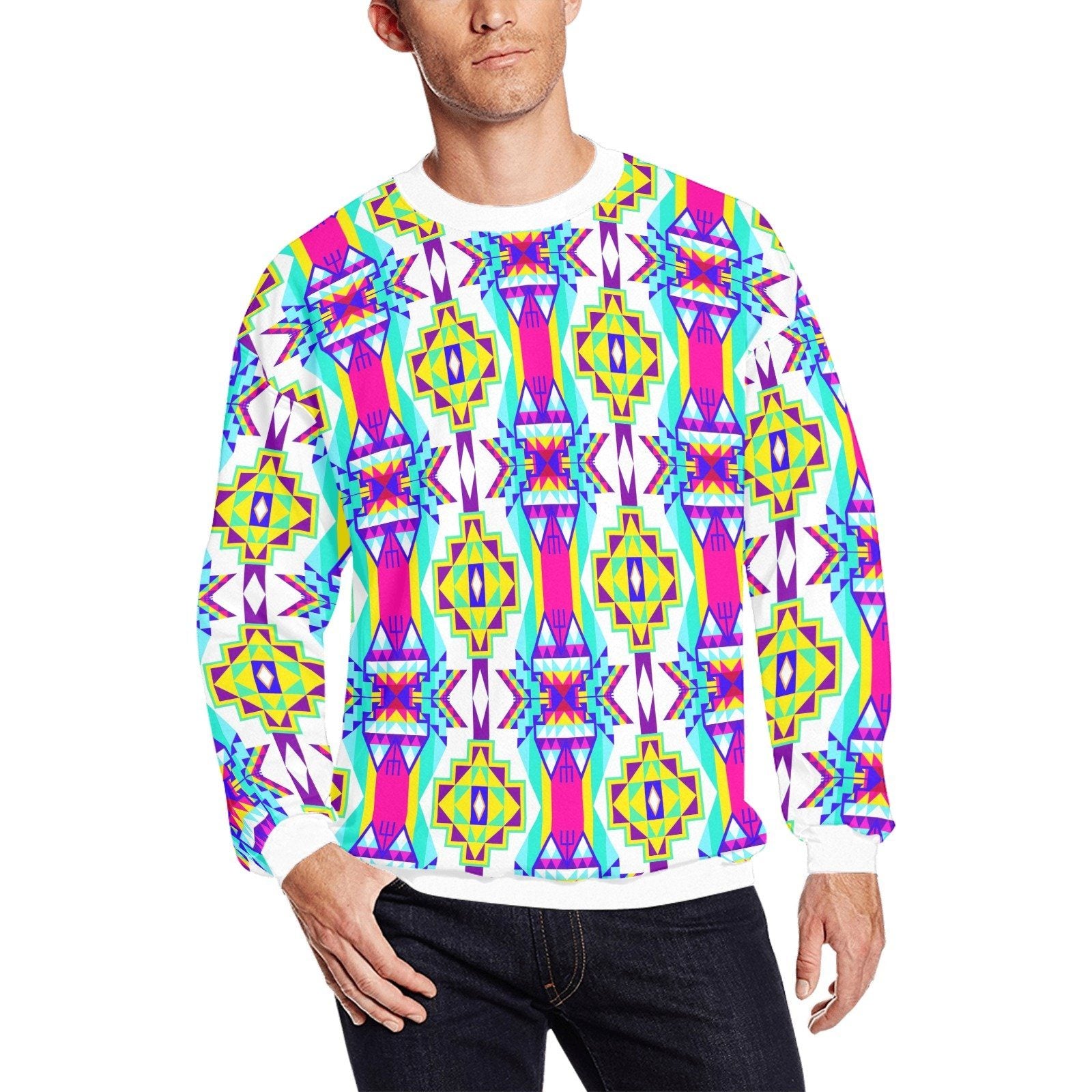 Fancy Champion All Over Print Crewneck Sweatshirt for Men (Model H18) shirt e-joyer 