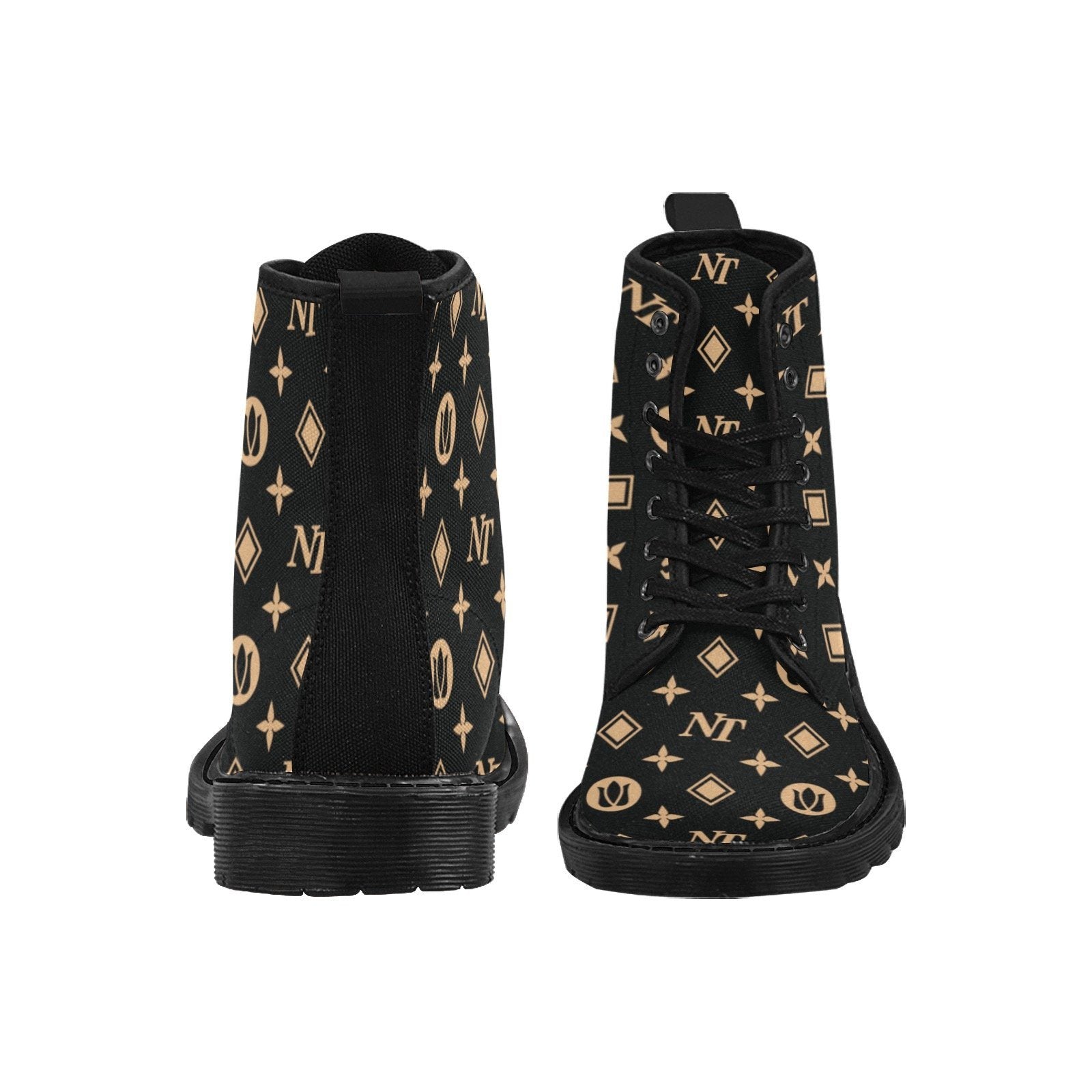 Fancy NT Black Martin Boots for Women (Black) (Model 1203H) Martin Boots for Women (Black) (1203H) e-joyer 