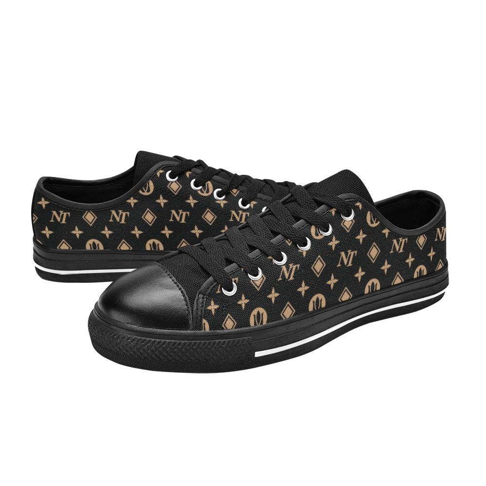 Fancy NT Black Women's Classic Canvas Shoes (Model 018) Women's Canvas Shoes (018) e-joyer 