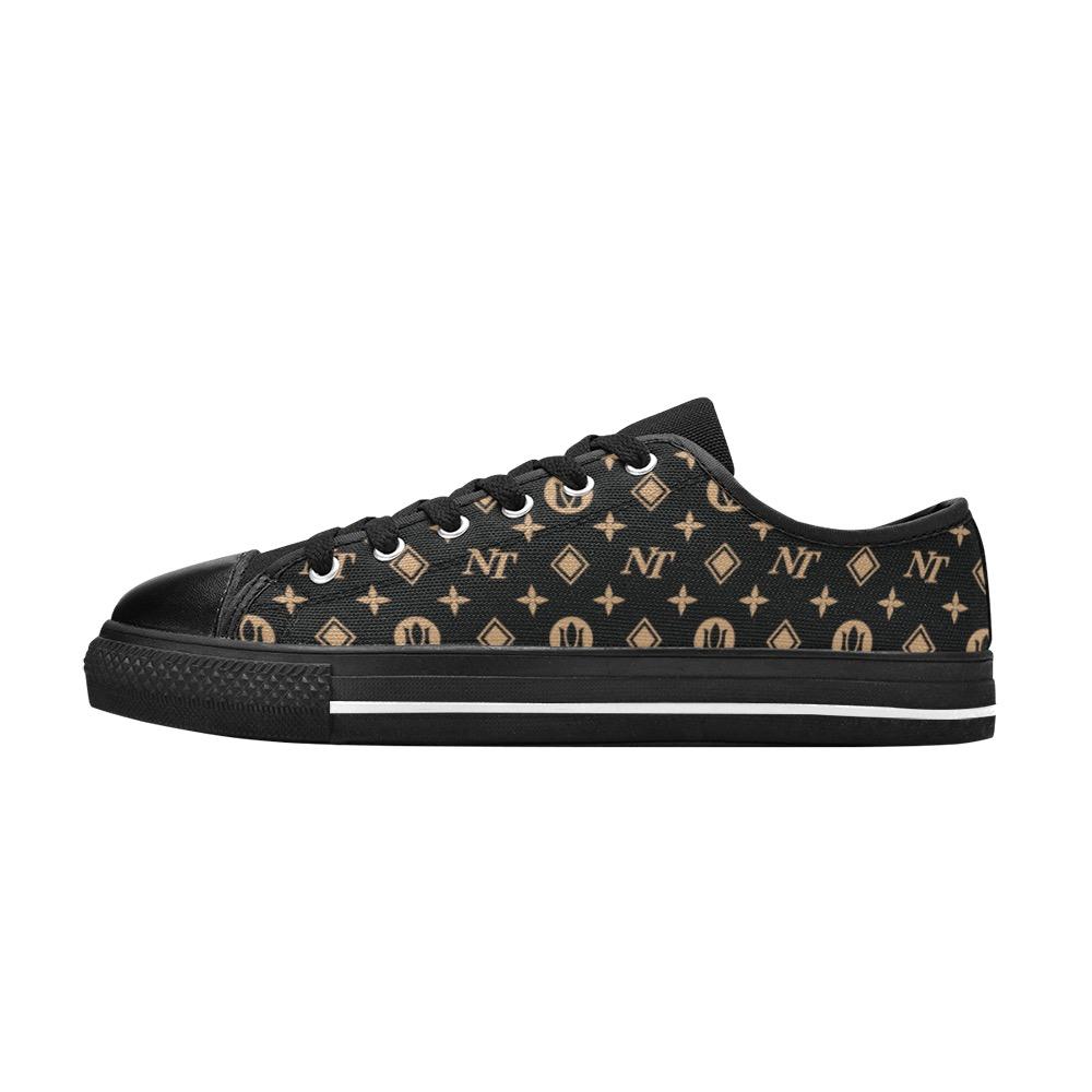 Fancy NT Black Women's Classic Canvas Shoes (Model 018) Women's Canvas Shoes (018) e-joyer 