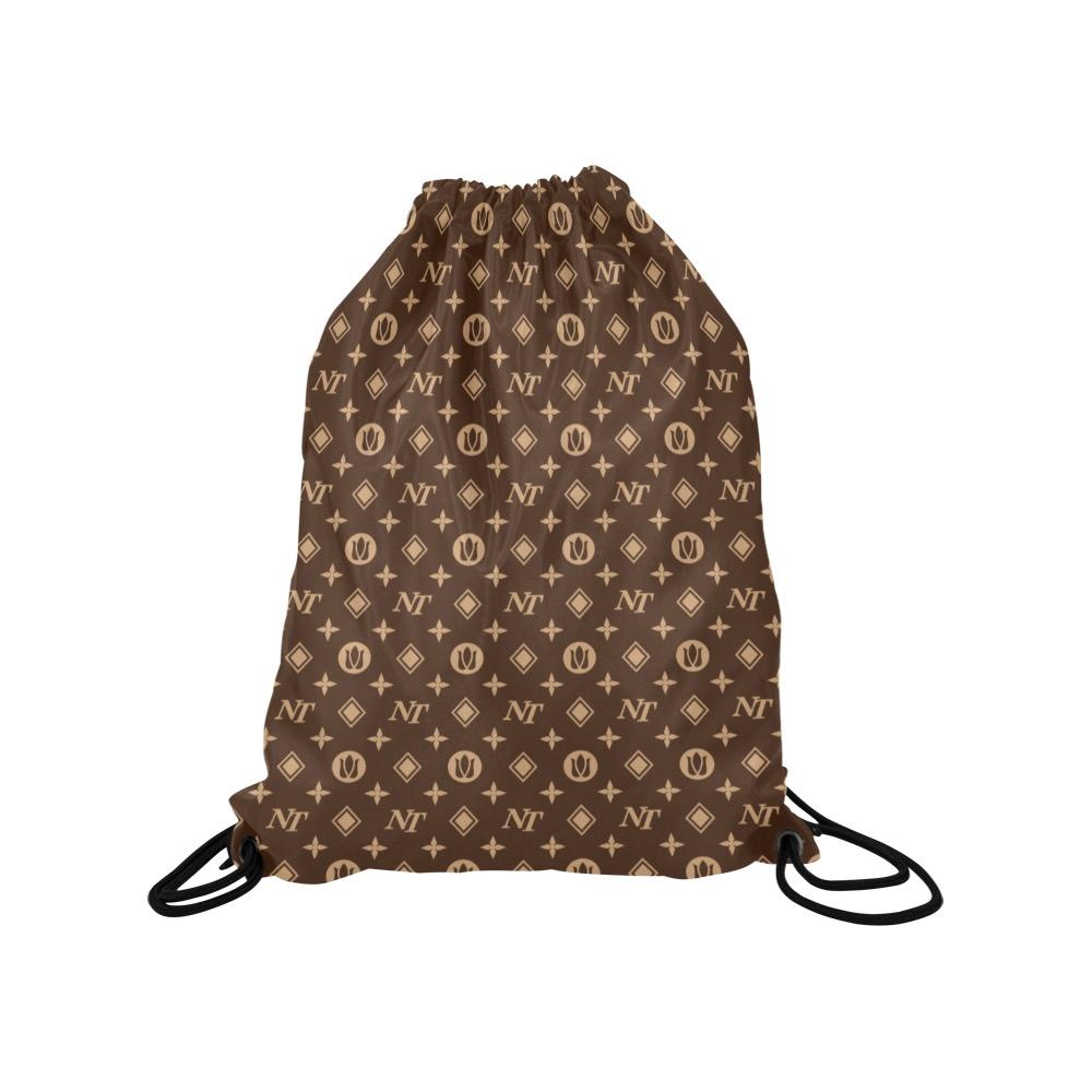 Fancy NT Brown Medium Drawstring Bag Model 1604 (Twin Sides) 13.8"(W) * 18.1"(H) Medium Drawstring Bag (1604) Twin Sides e-joyer 