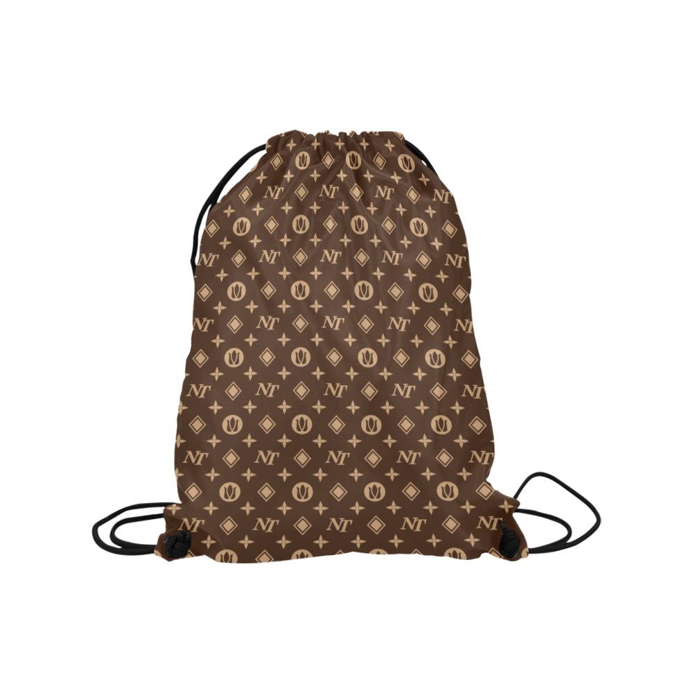 Fancy NT Brown Medium Drawstring Bag Model 1604 (Twin Sides) 13.8"(W) * 18.1"(H) Medium Drawstring Bag (1604) Twin Sides e-joyer 