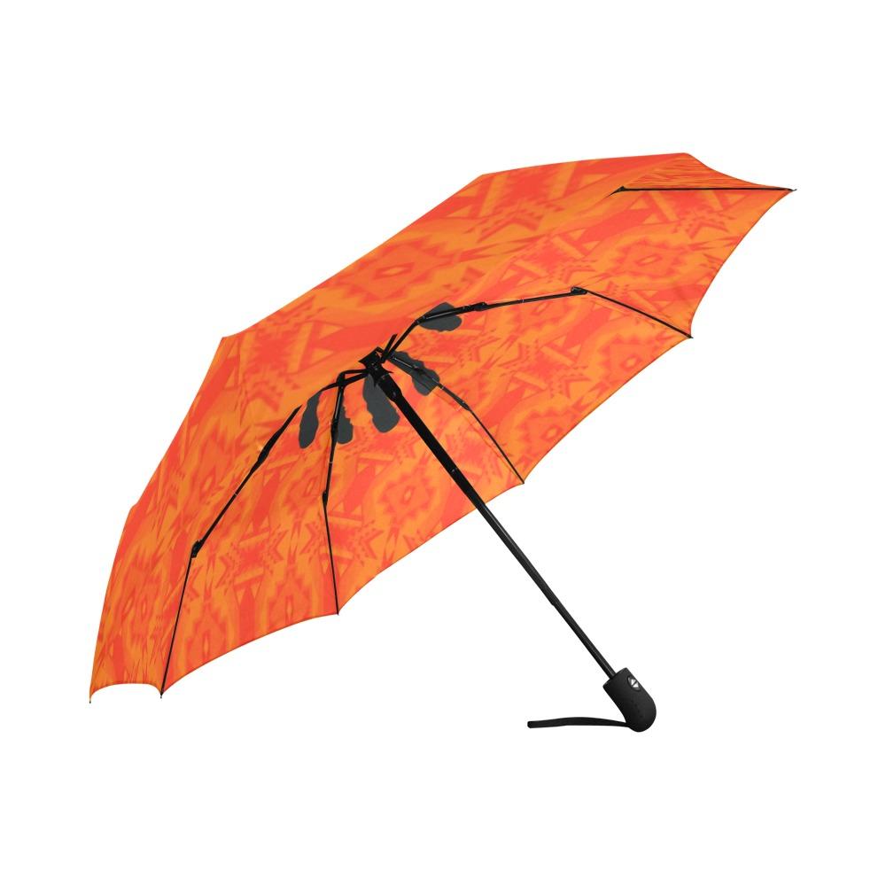 Fancy Orange A feather for each Auto-Foldable Umbrella (Model U04) Auto-Foldable Umbrella e-joyer 