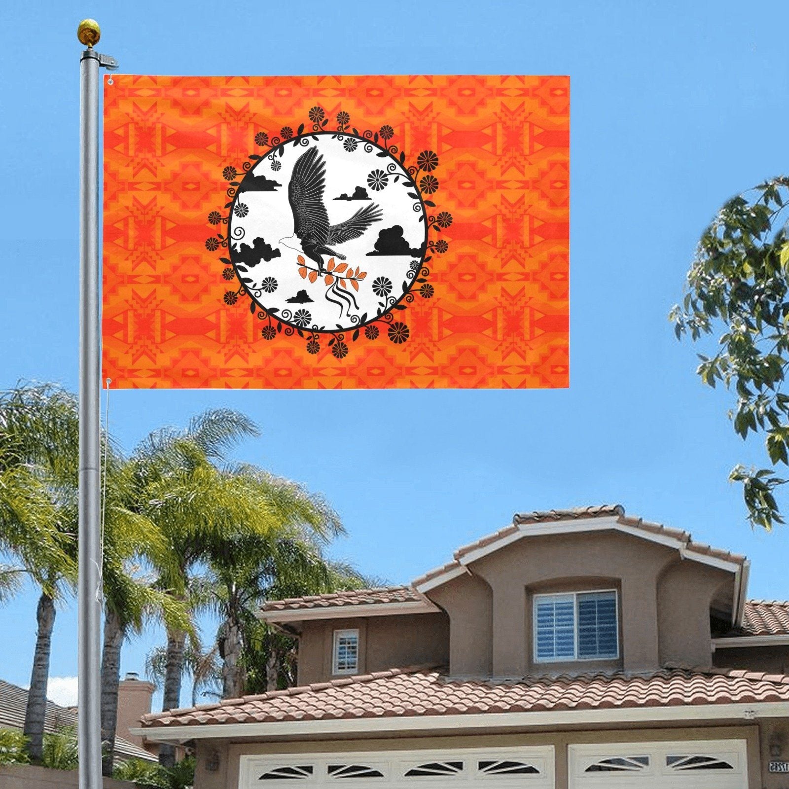 Fancy Orange Carrying Their Prayers Garden Flag 70"x47" Garden Flag 70"x47" e-joyer 