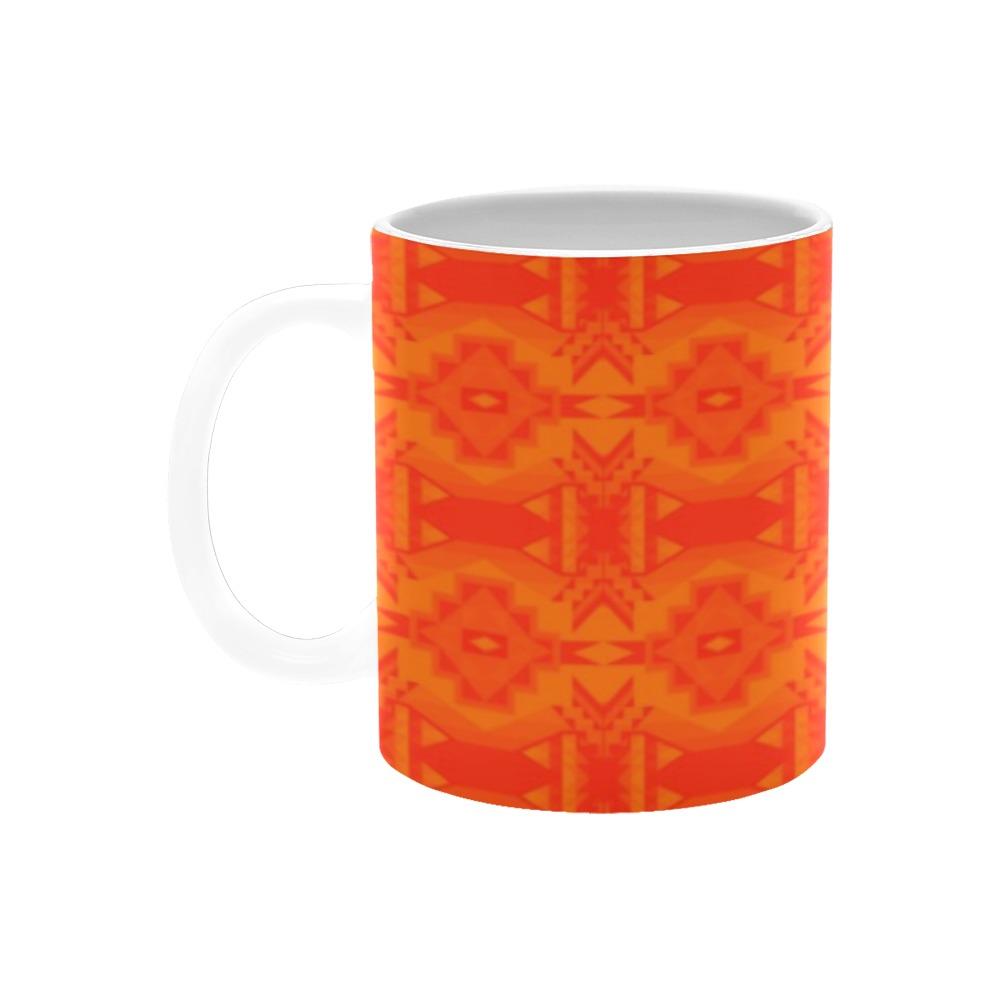 Fancy Orange Carrying Their Prayers White Mug(11OZ) White Mug e-joyer 