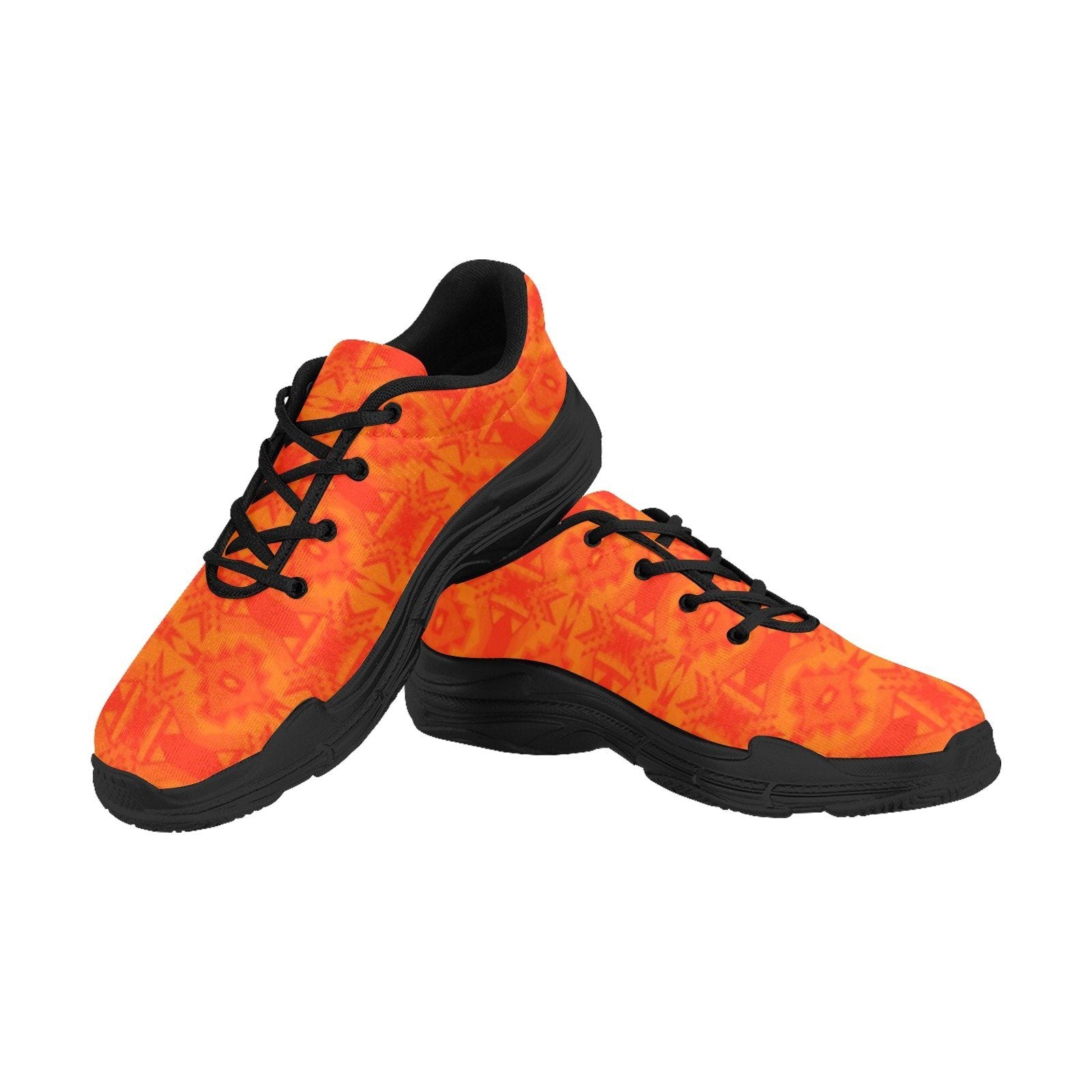 Fancy Orange Chunky Men's Running Shoes Artsadd US5 Black Sole 
