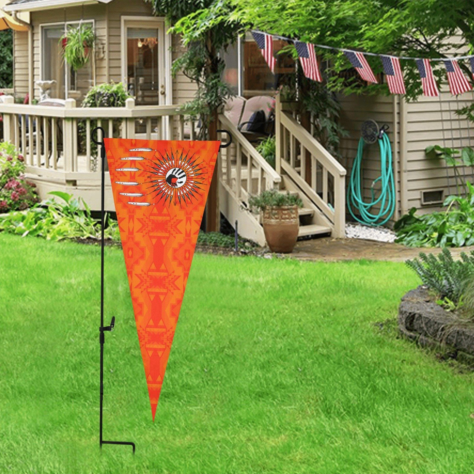Fancy Orange Feather Directions Trigonal Garden Flag 30"x12" Trigonal Garden Flag 30"x12" e-joyer 