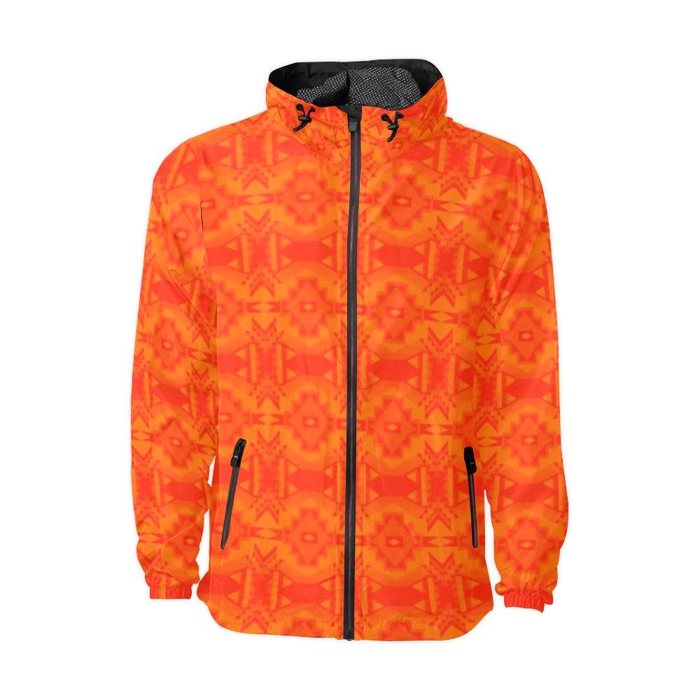 Fancy Orange Feather Directions Unisex All Over Print Windbreaker (Model H23) All Over Print Windbreaker for Men (H23) e-joyer 