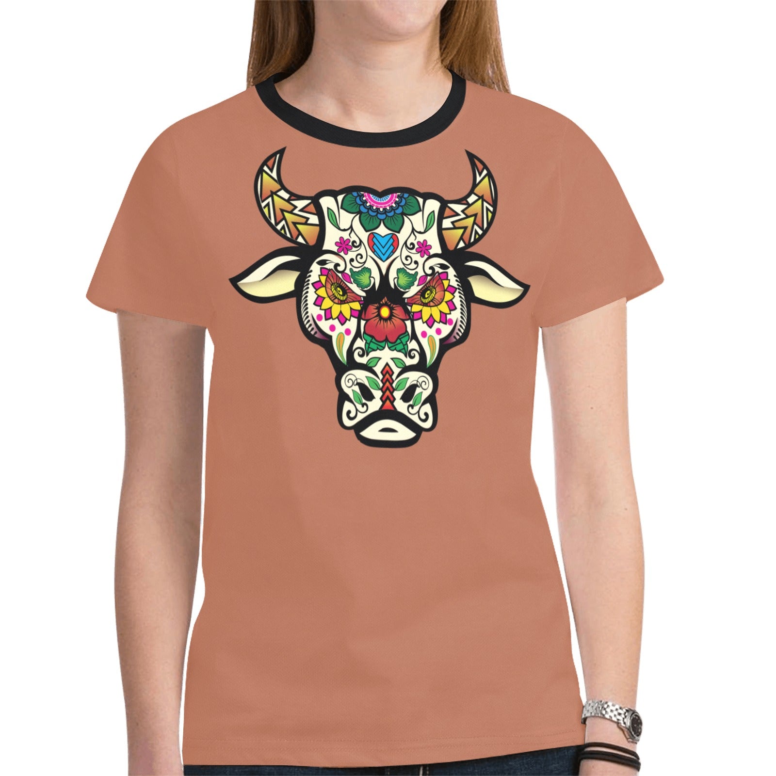 Bull Spirit Guide (Brown) T-shirt for Women