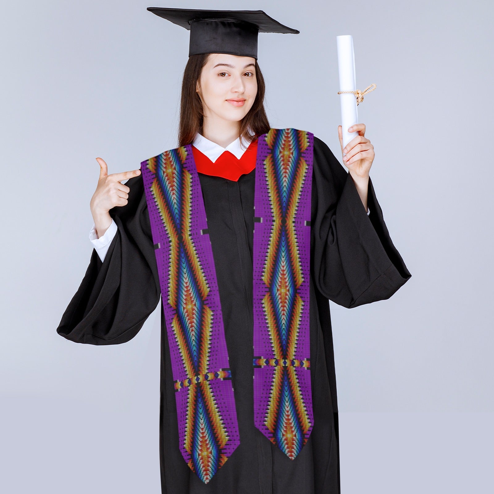 Diamond in the Bluff Purple Graduation Stole