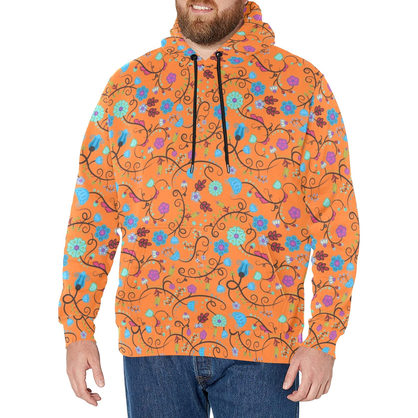 Nipin Blossom Carrot Men's Long Sleeve Fleece Hoodie