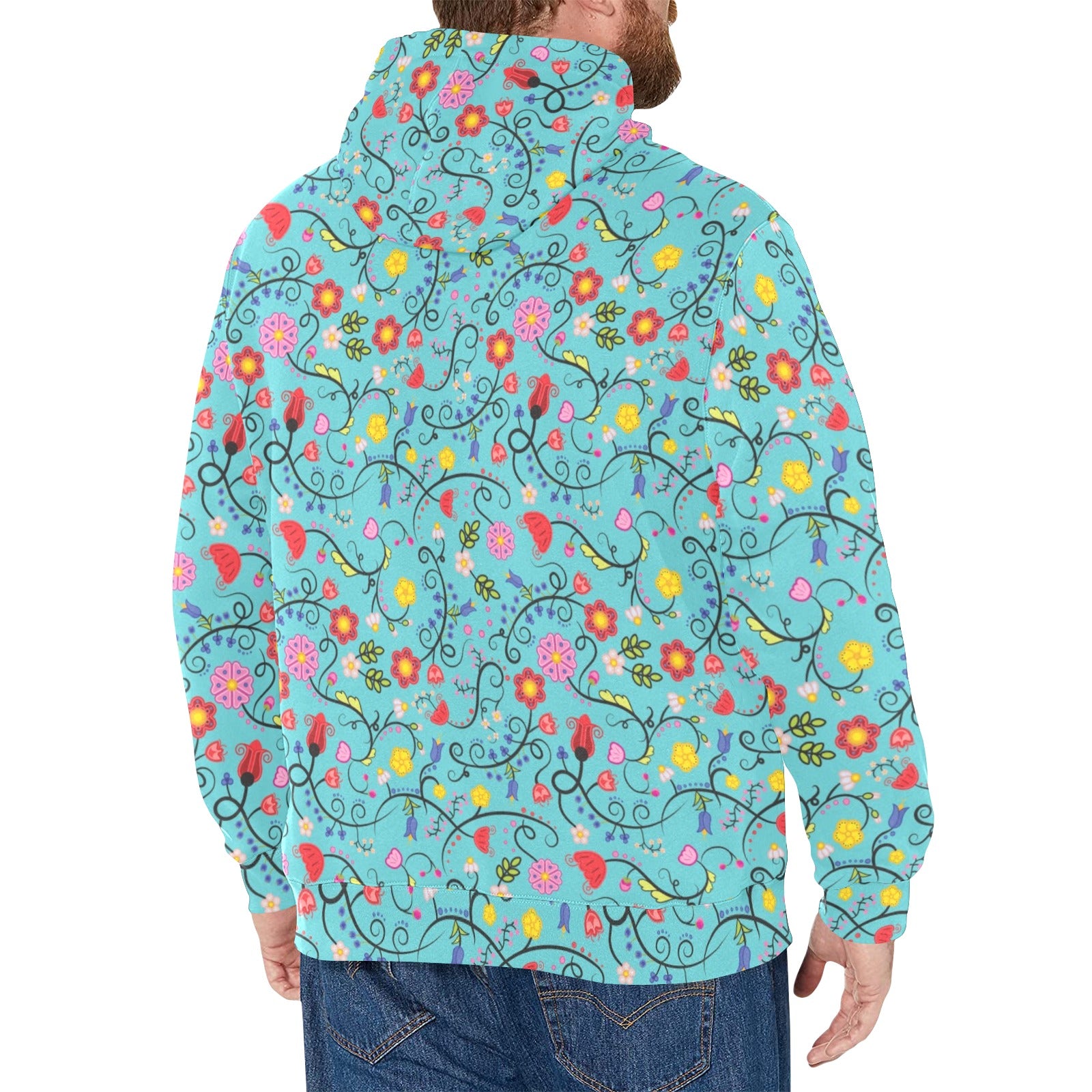 Nipin Blossom Sky Men's Long Sleeve Fleece Hoodie