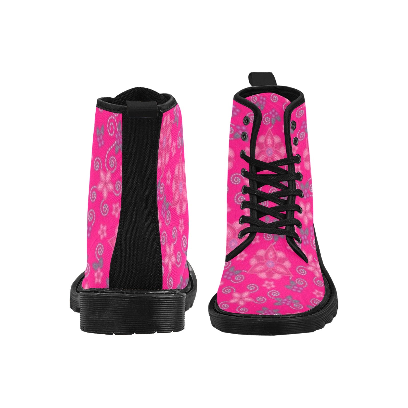 Berry Picking Pink Boots for Women (Black)