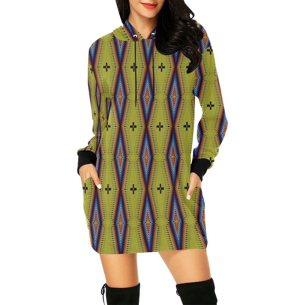 Diamond in the Bluff Yellow Hoodie Dress