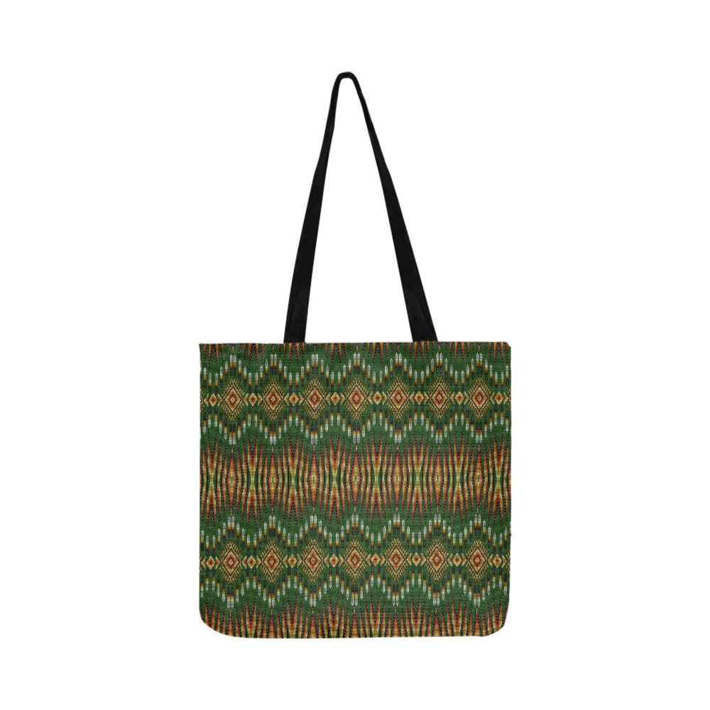 Fire Feather Green Reusable Shopping Bag (Two sides)