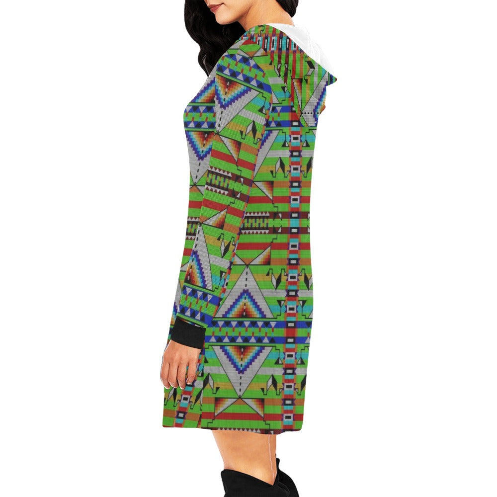 Medicine Blessing Lime Green Hoodie Dress