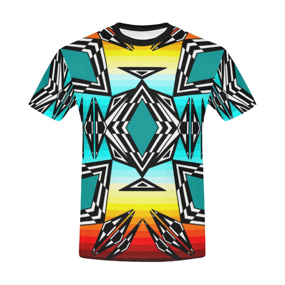 Fire and Sky Gradient II All Over Print T-Shirt Size 4XL and 5XL (USA Size) Model T40) All Over Print T-Shirt for Men/Large (T40) e-joyer 