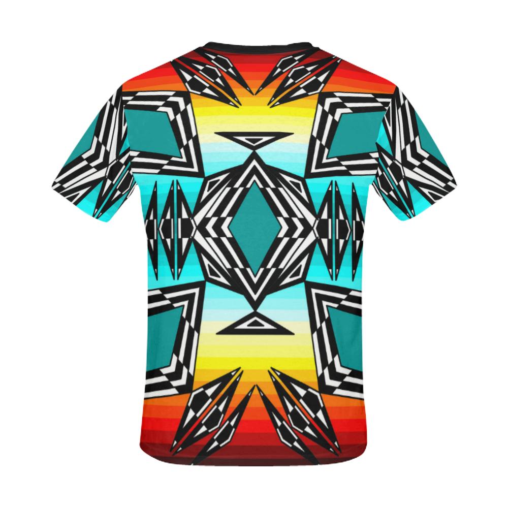 Fire and Sky Gradient II All Over Print T-Shirt Size 4XL and 5XL (USA Size) Model T40) All Over Print T-Shirt for Men/Large (T40) e-joyer 