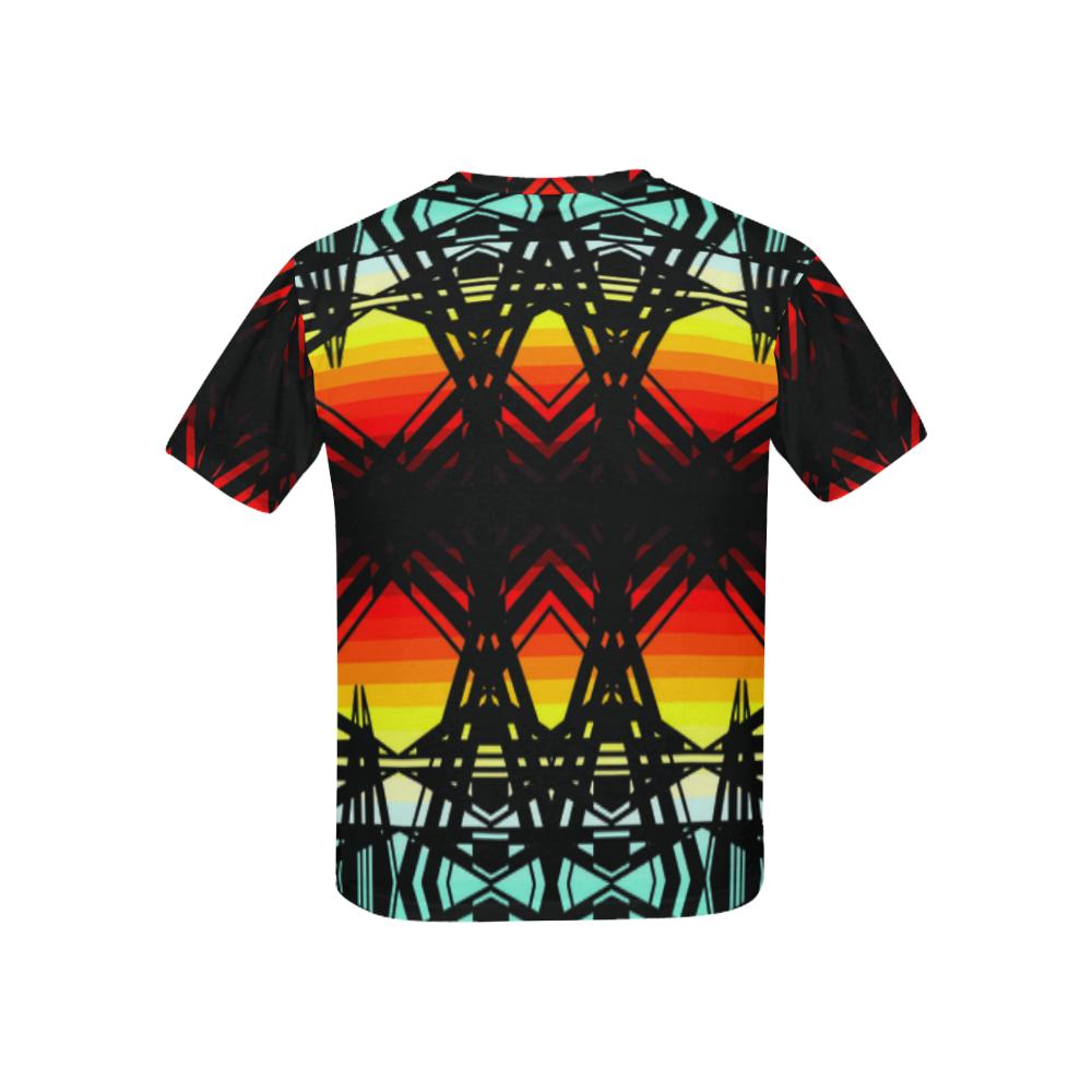 Fire and Turquiose All Over Print T-shirt for Kid (USA Size) (Model T40) All Over Print T-shirt for Kid e-joyer 