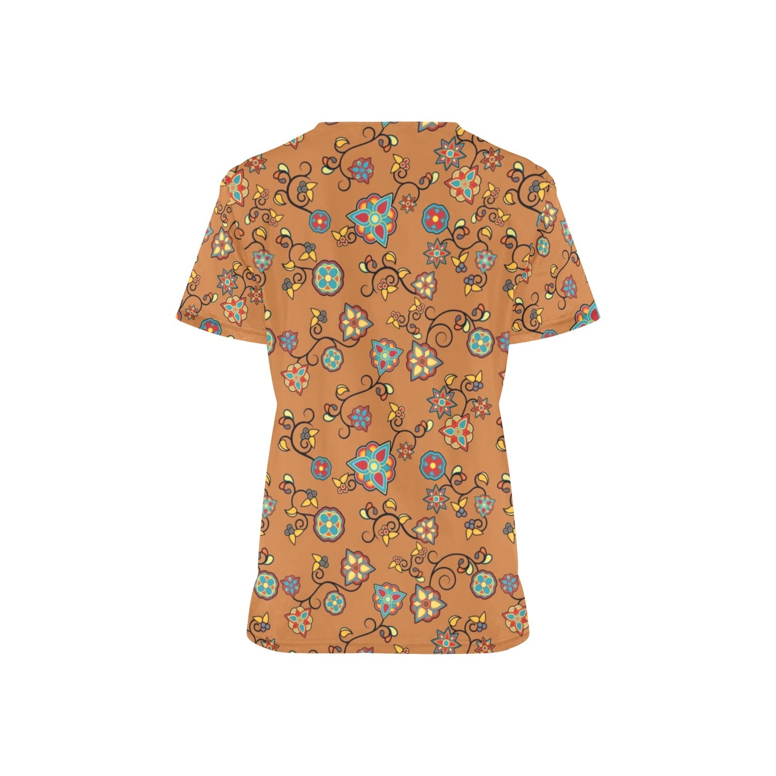 Fire Bloom Light All Over Print Scrub Top Scrub Top e-joyer 