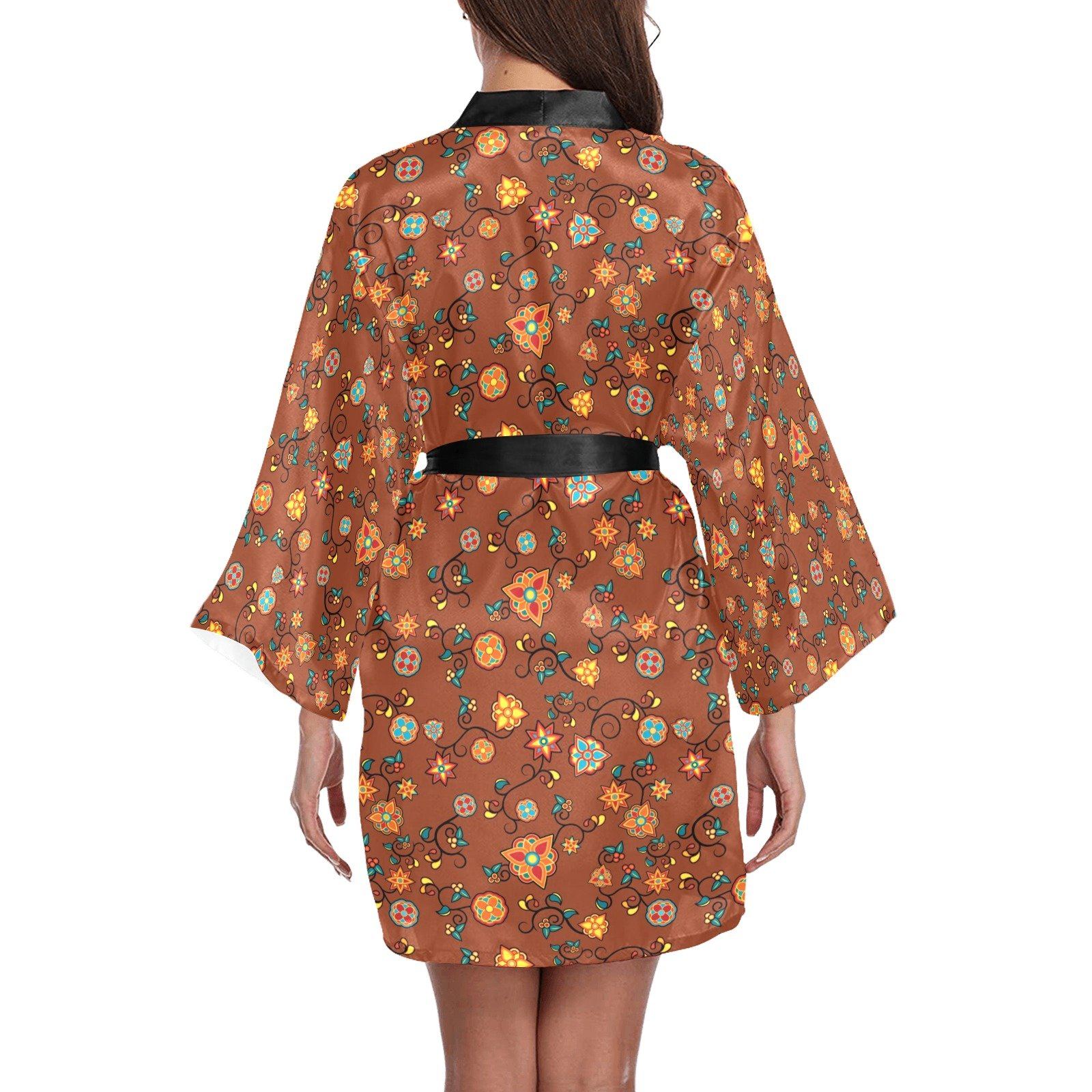 Fire Bloom Shade Long Sleeve Kimono Robe Long Sleeve Kimono Robe e-joyer 