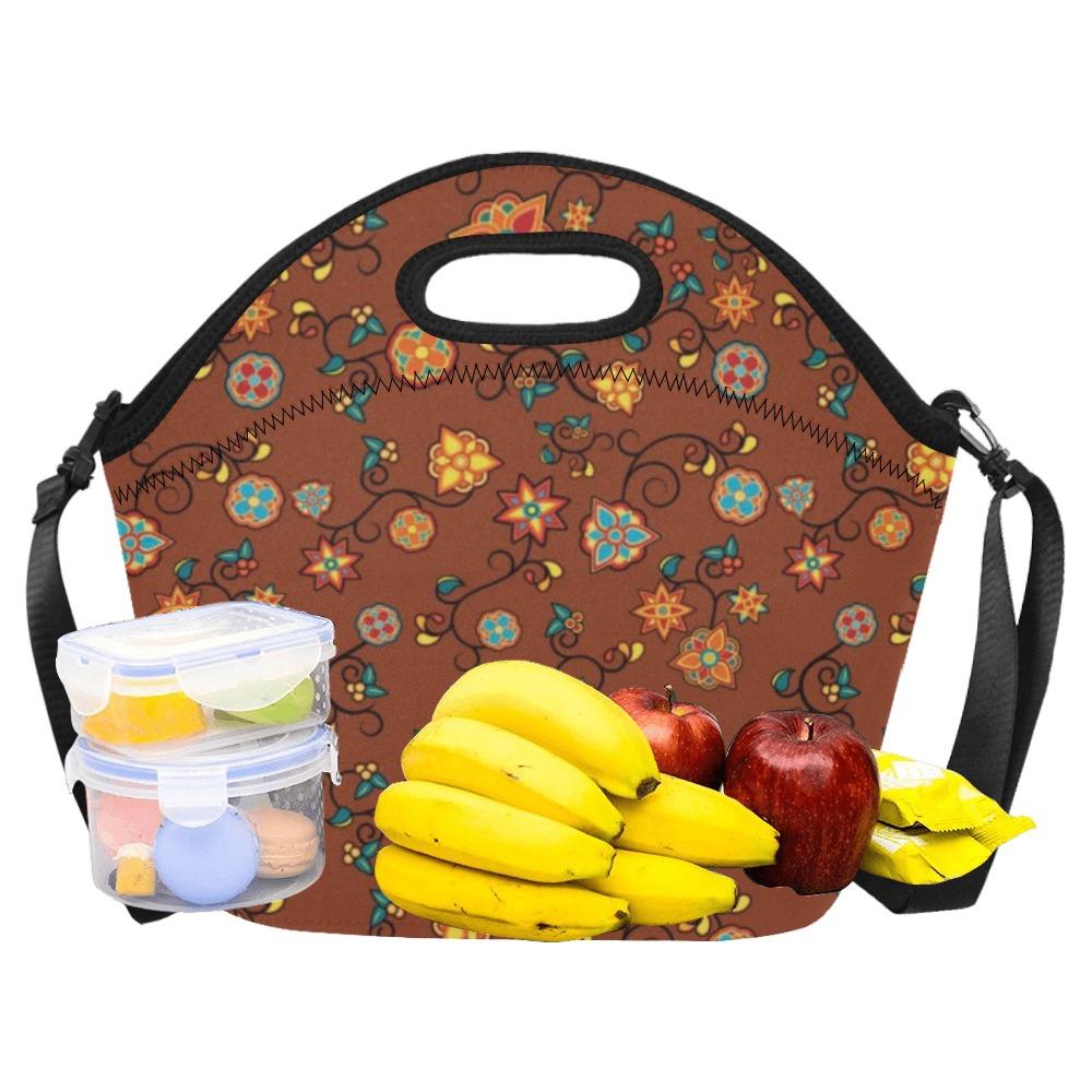 Fire Bloom Shade Neoprene Lunch Bag/Large (Model 1669) bag 49 Dzine 