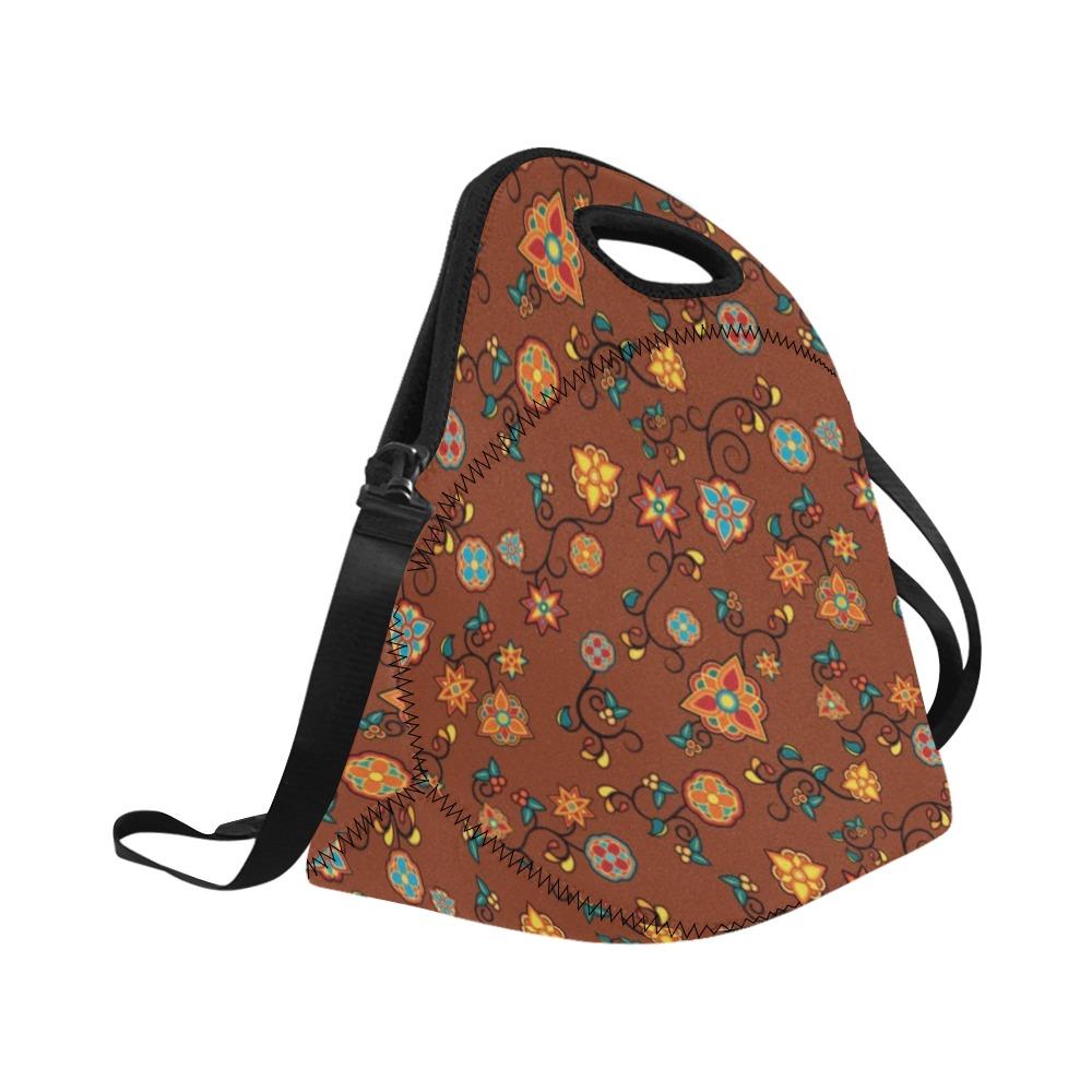 Fire Bloom Shade Neoprene Lunch Bag/Large (Model 1669) bag 49 Dzine 