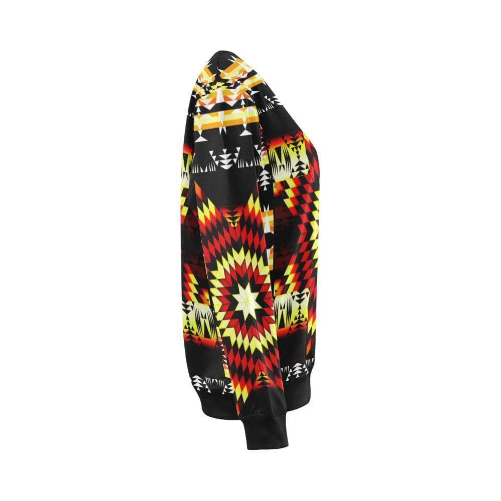 Fire Colors All Over Print Crewneck Sweatshirt for Women (Model H18) Crewneck Sweatshirt for Women (H18) e-joyer 