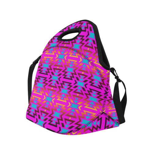 Fire Colors and Sky Cotton Candy Neoprene Lunch Bag/Large (Model 1669) Neoprene Lunch Bag/Large (1669) e-joyer 