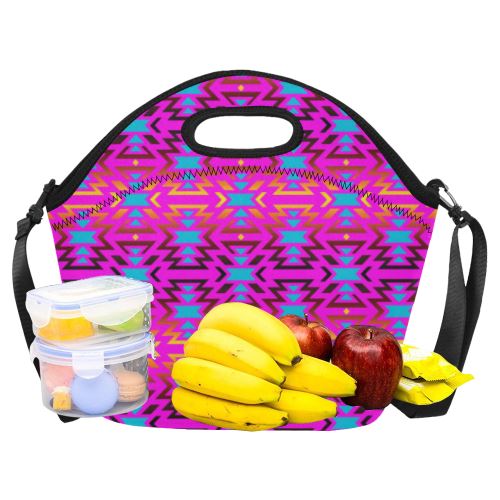 Fire Colors and Sky Cotton Candy Neoprene Lunch Bag/Large (Model 1669) Neoprene Lunch Bag/Large (1669) e-joyer 