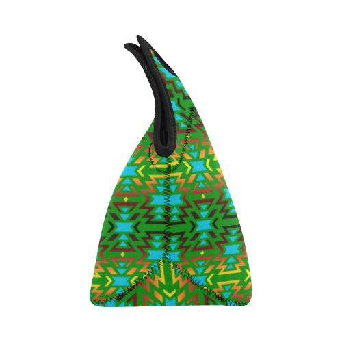Fire Colors and Sky Green Neoprene Lunch Bag/Small (Model 1669) Neoprene Lunch Bag/Small (1669) e-joyer 