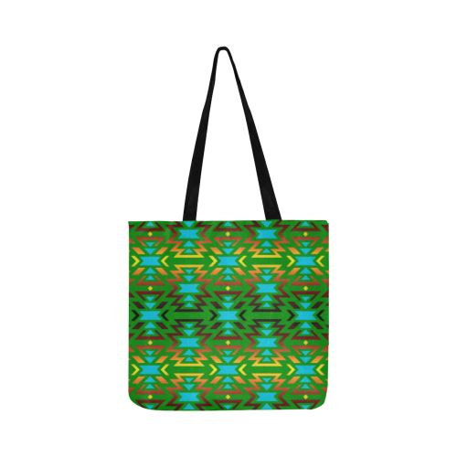 Fire Colors and Sky Green Reusable Shopping Bag Model 1660 (Two sides) Shopping Tote Bag (1660) e-joyer 