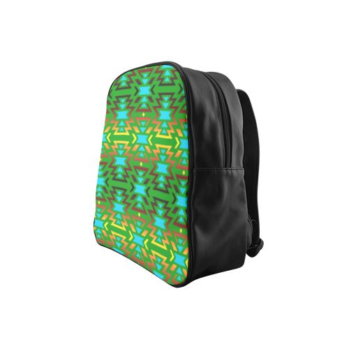 Fire Colors and Sky Green School Backpack (Model 1601)(Small) School Backpacks/Small (1601) e-joyer 