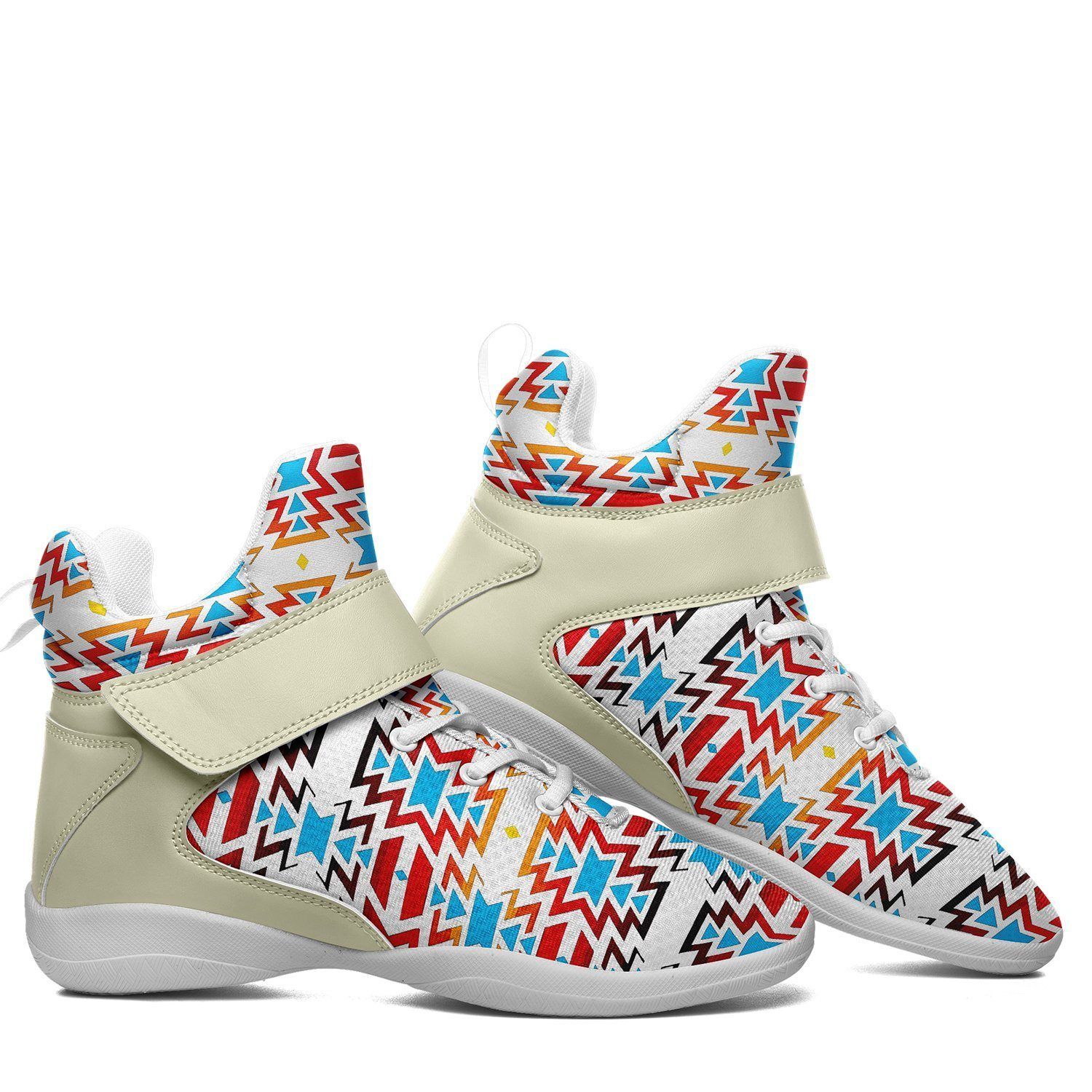 Fire Colors and Sky Ipottaa Basketball / Sport High Top Shoes - White Sole 49 Dzine 